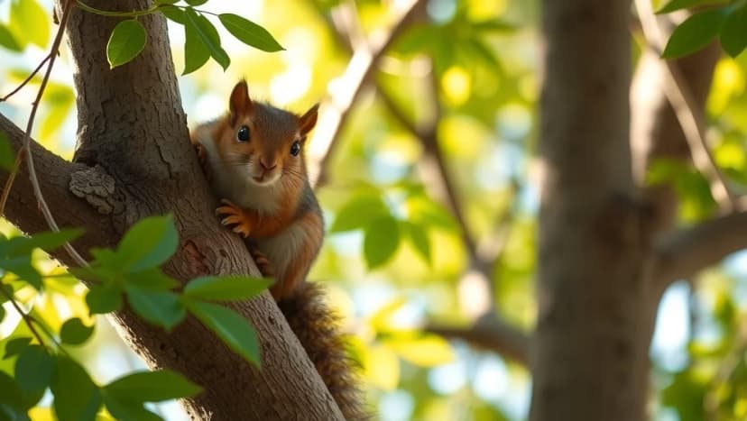 När ekorrn satt i granen och väntade