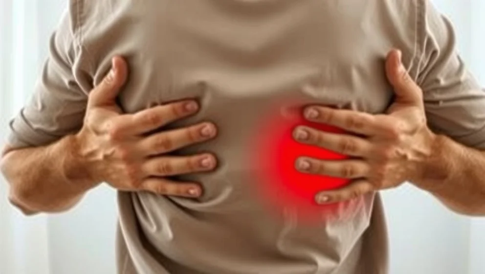 Ont i sidan av ryggen vid revbenen